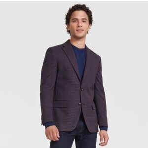 Tommy Hilfiger Mens Purple THFlex Conrad Plaid  Sport Coat Suit Jacket - NWT